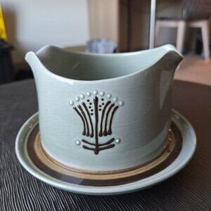 MCM Franciscan Ware Emerald Isle Discovery Gravy Boat With Attached Plate